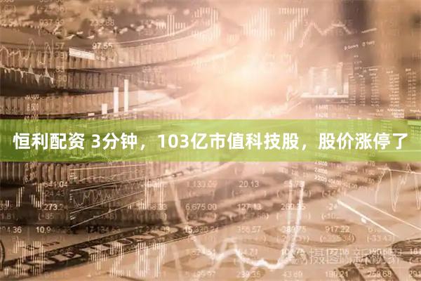 恒利配资 3分钟，103亿市值科技股，股价涨停了